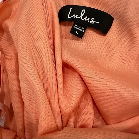 Lulu’s Bloom Forever Coral Orange Floral Print Ruffled High-Low Dress - Picture 11 of 14